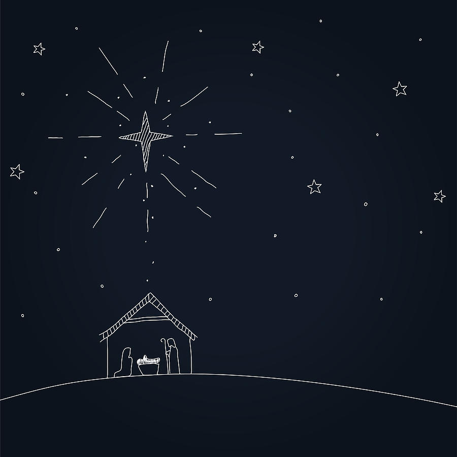 Nativity Drawing by Amtitus