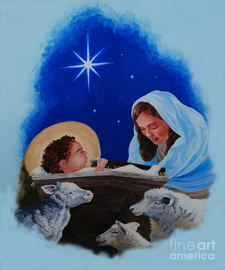 Nativity Painting by Heidi E Nelson