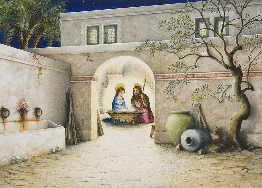 Nativity Painting by Lynn Bywaters