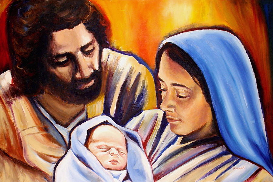 Nativity Painting by Sheila Diemert