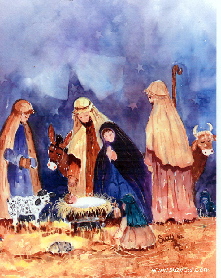Nativity Scene Painting - Nativity by Suzy Pal Powell