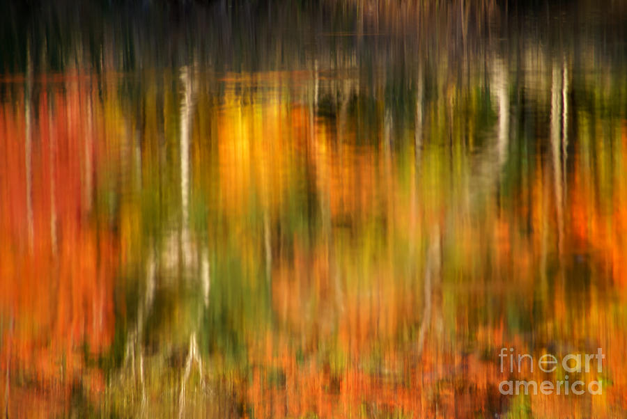 New England Autumn Reflections Brushstrokes Photograph by TS Photo