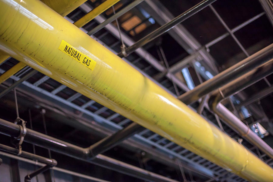 Pipe Photograph - Natural Gas Pipe In A Power Station by Jim West