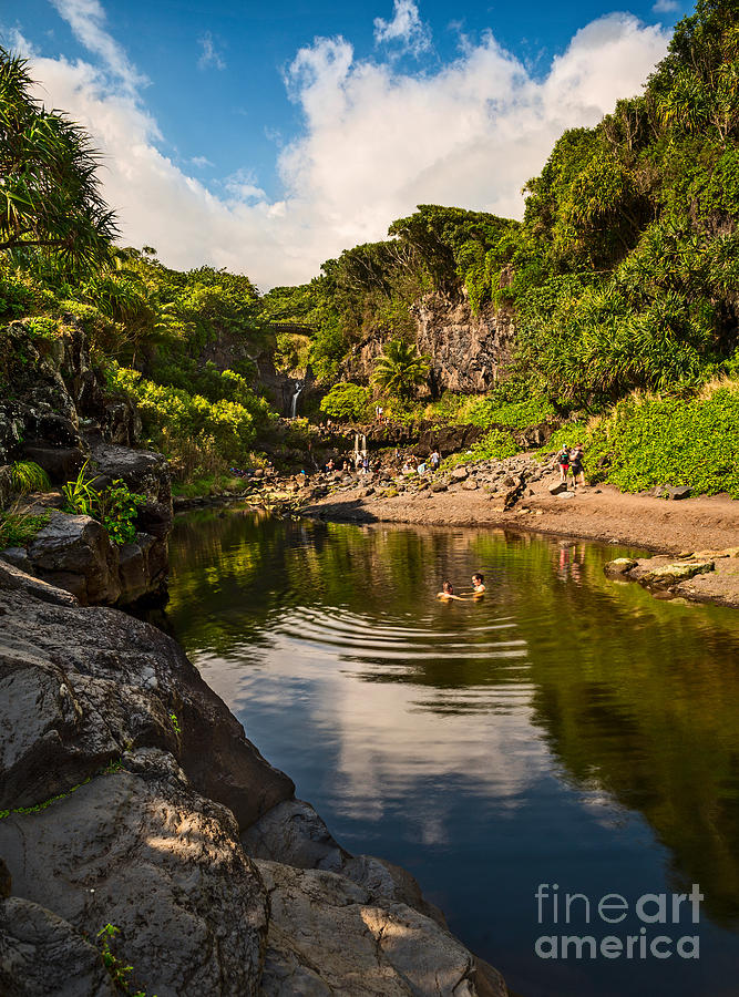 Haleakala National Park Photograph - Natural Pool - the beautiful scene of the Seven Sacred Pools of Maui. by Jamie Pham