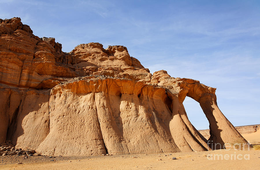 Mountain Photograph - Natural rock formation in the Akakus Mountains in Libya by Robert Preston