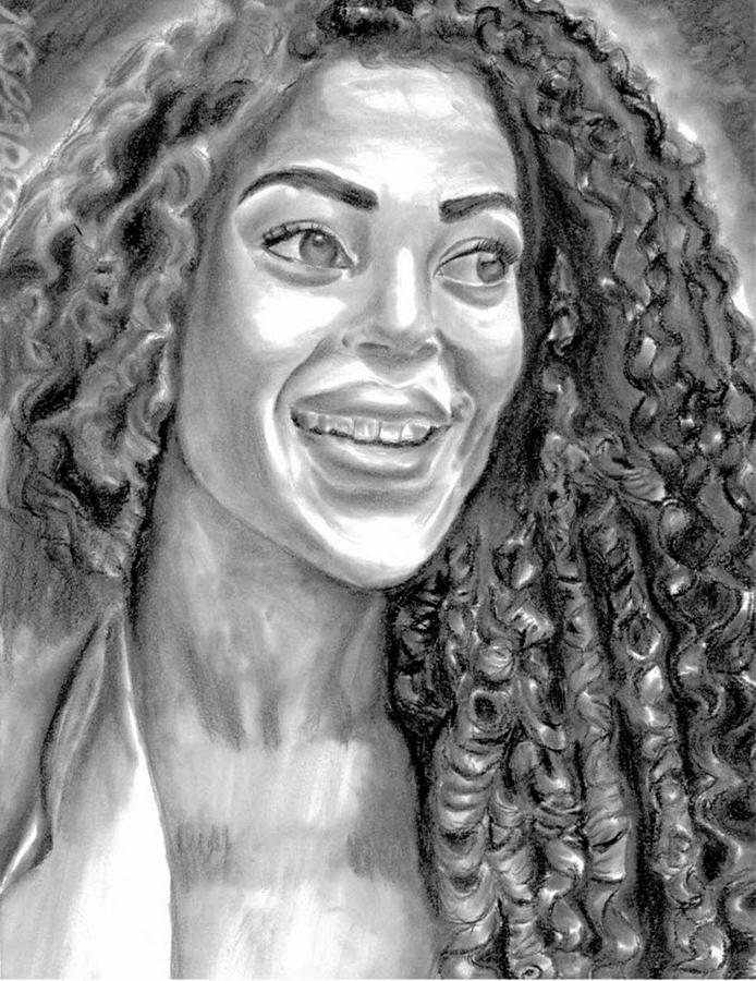 African American Drawing - Naturally Curly by Norman Sparrow