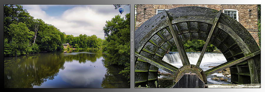 Nature Center 02 Grist Mill Wheel Fullersburg Woods 2 Panel Photograph by Thomas Woolworth