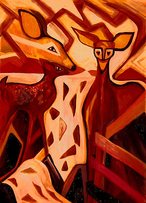 Deer Painting - Nature In Chaos by Carolyn LeGrand