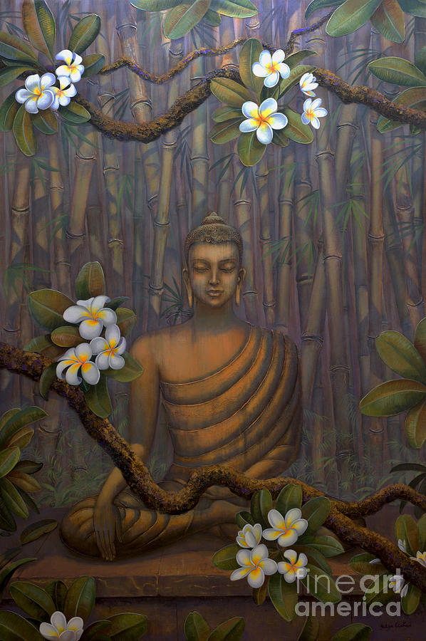 Dittelle Abstract Indian Buddha Meditation Yoga Canvas Painting