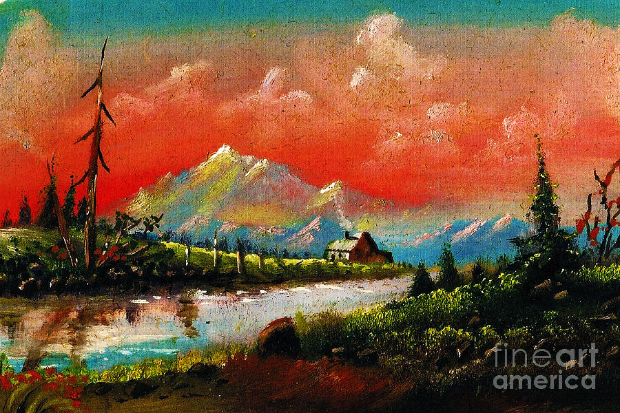 Mountain Painting - Nature Of God by Donna Chaasadah