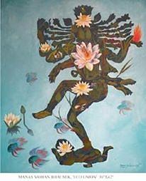 Nature Within Nataraj Painting by Manas mohan Bhaumik