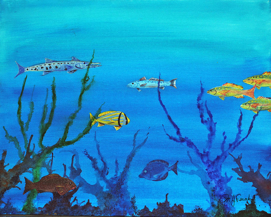 Natures Aquarium Painting by Michael Fencik