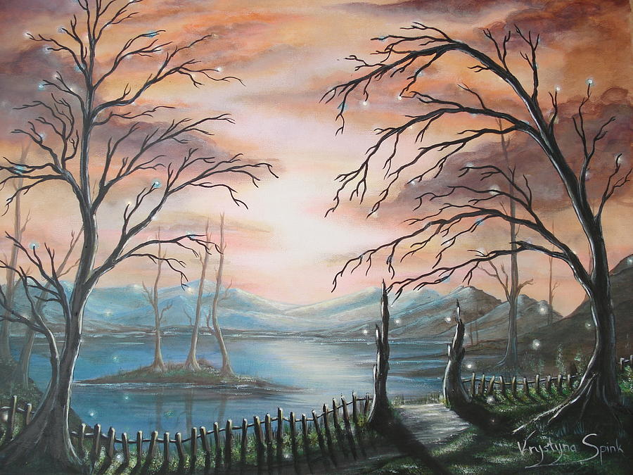 Natures Lights Painting by Krystyna Spink