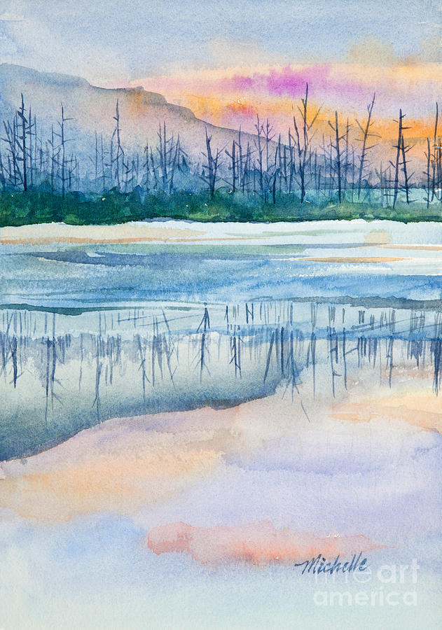 Sunset Painting - Natures Mirror by Michelle Constantine