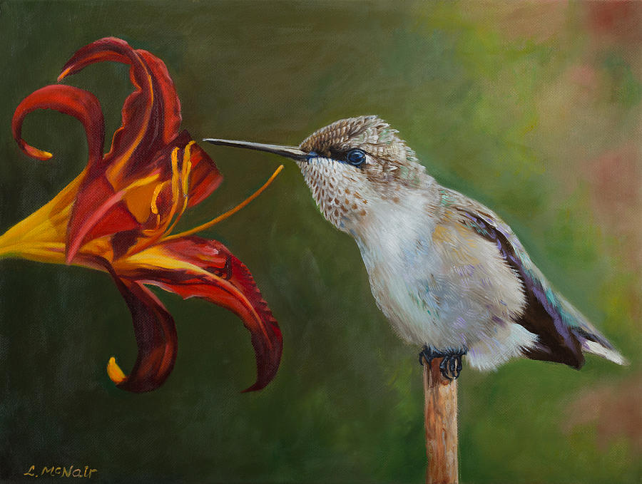 Hummingbird Painting - Natures Nectar by Loretta McNair