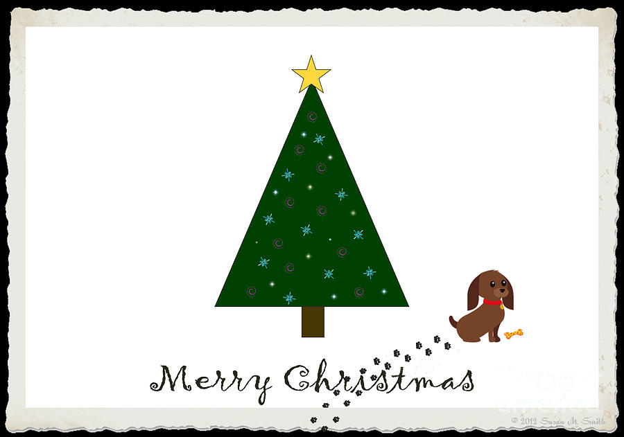 Christmas Digital Art - Naught Dog Merry Christmas by Susan Smith
