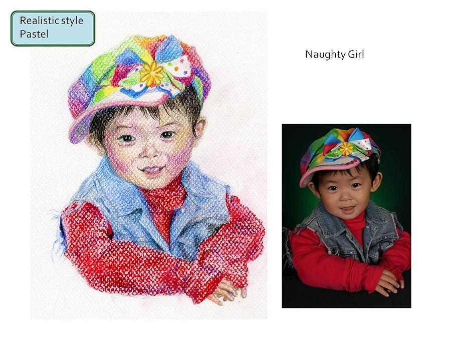Naughty girl Painting by Ping Yan