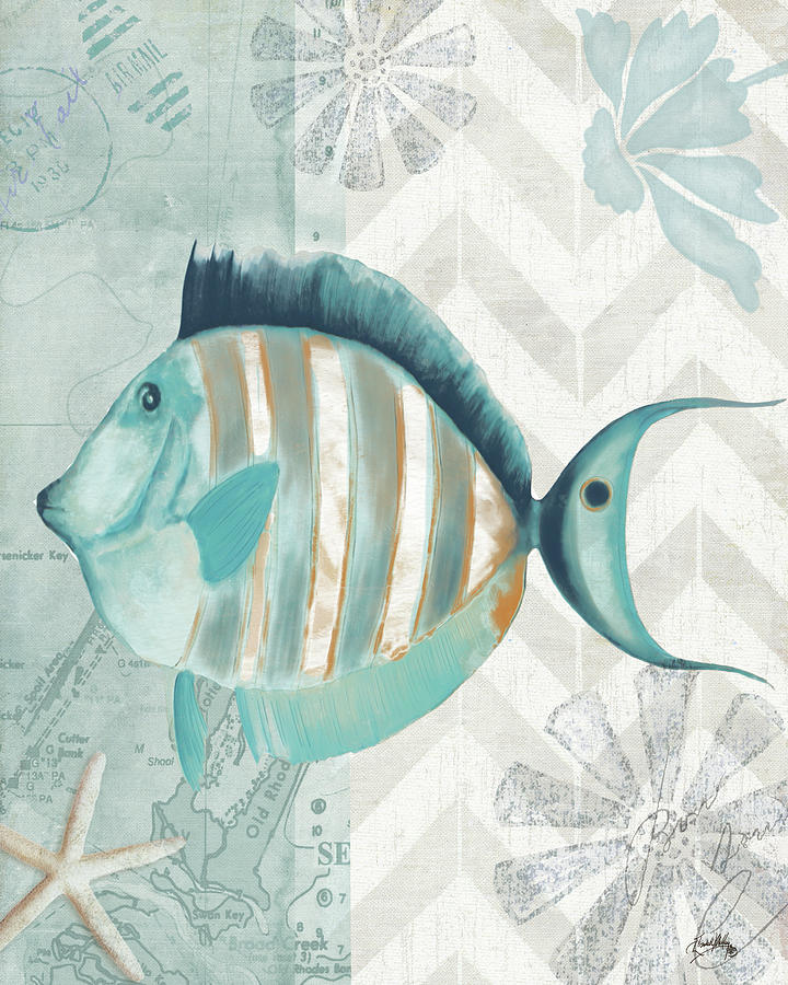 Fish Painting - Nautical World Vi by Elizabeth Medley