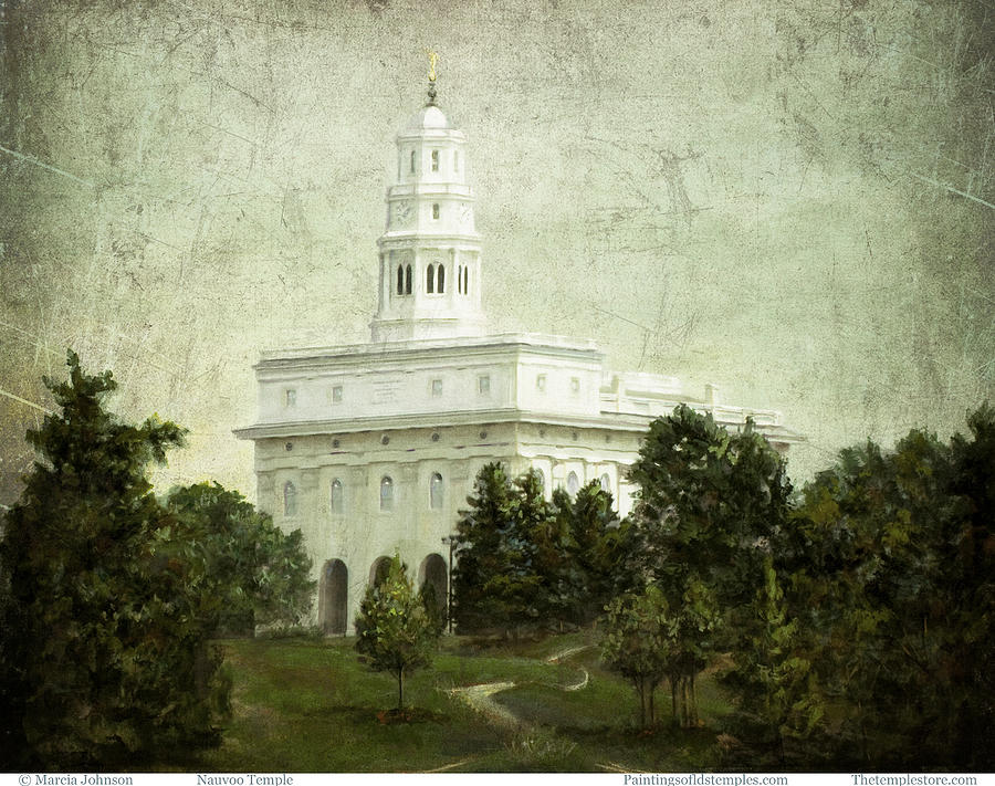 Landscape Painting - Nauvoo Temple by Marcia Johnson