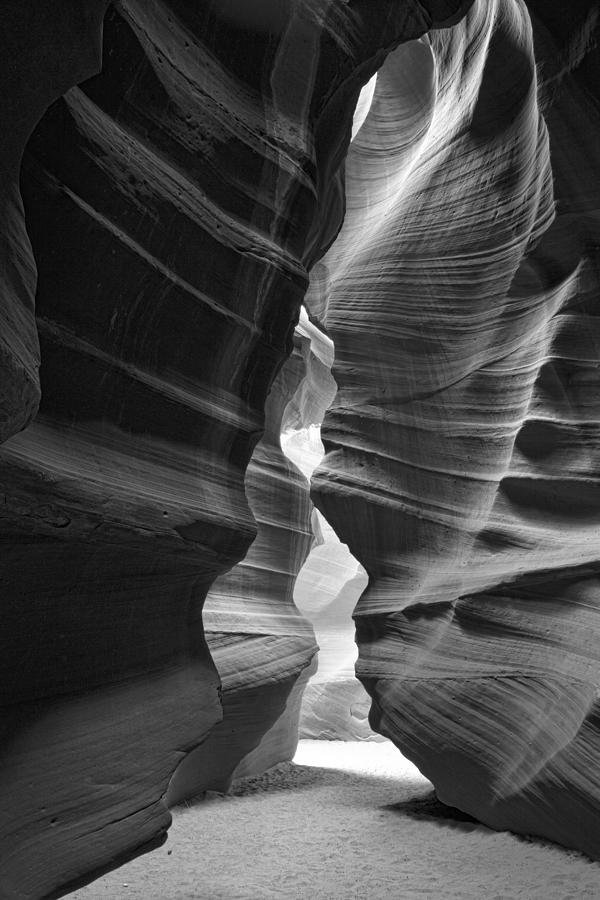 Antelope Canyon Black And White Photograph