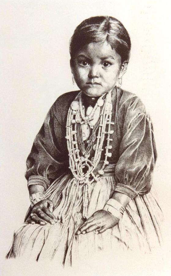 Navajo girl Drawing by Candida Hernandez