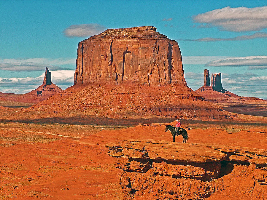 Navajo Horseman in Monument Valley Navajo Tribal Park-Arizona Photograph by Ruth Hager