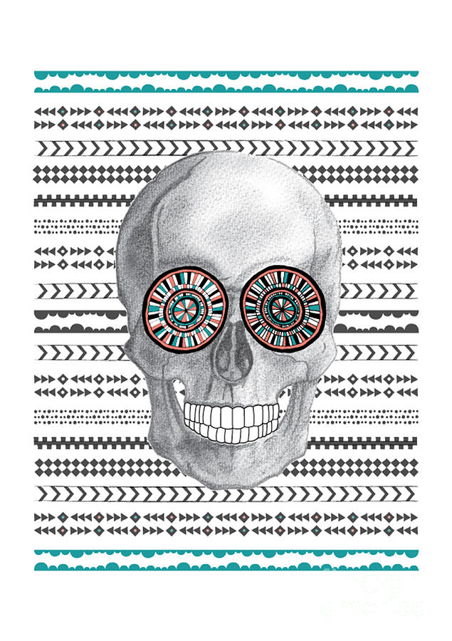 Halloween Digital Art - Navajo Skull by MGL Meiklejohn Graphics Licensing