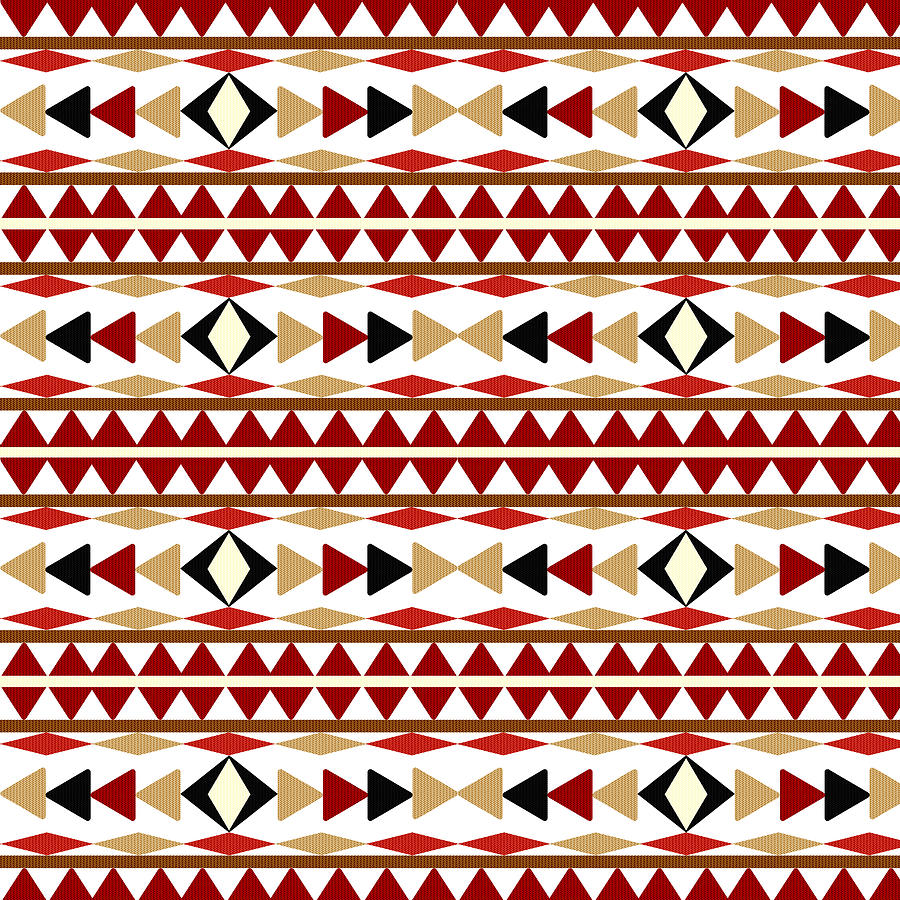  Navajo  White Pattern  Mixed Media by Christina Rollo