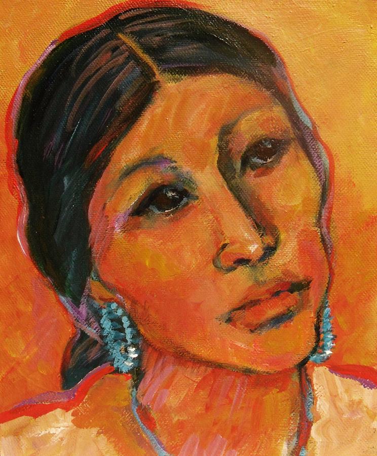 Navajo Woman Painting by Carol Suzanne Niebuhr