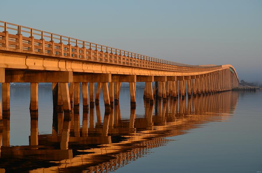 Navarre Beach Bridge Sunrise Reflections Photograph by Jeff at JSJ Photography