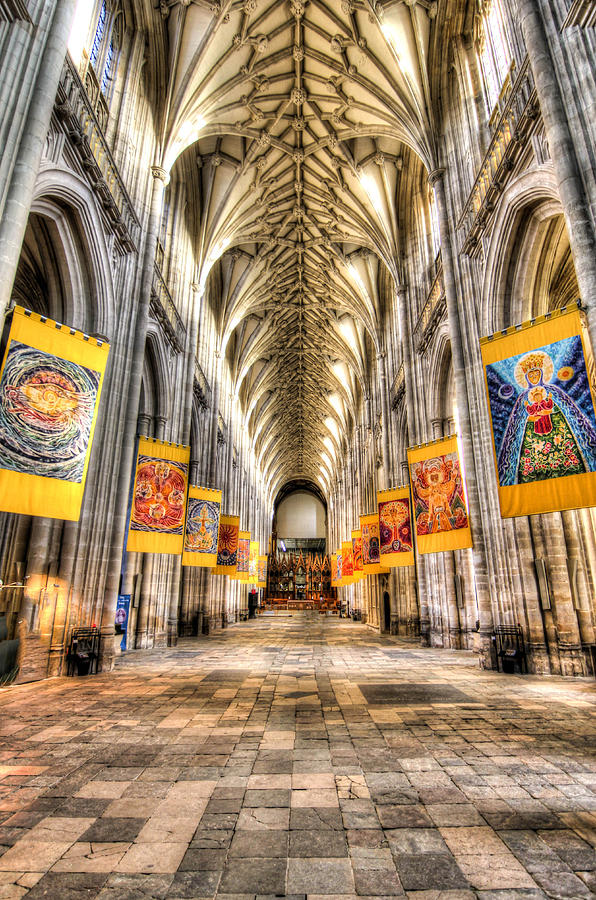 Winchester Photograph - Nave at Winchester cathedral by Peggy Berger Winchester Photograph - Nave at Winchester cathedral by Peggy Berger