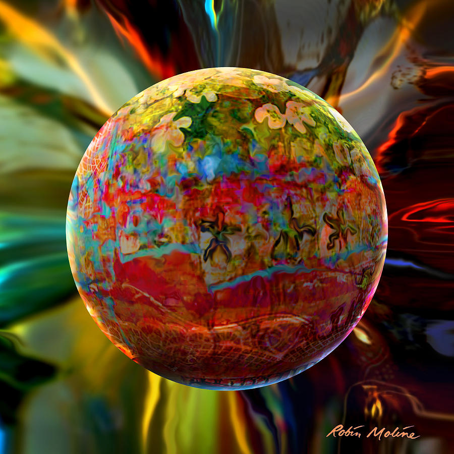 Globe Digital Art - Navi Sphere by Robin Moline