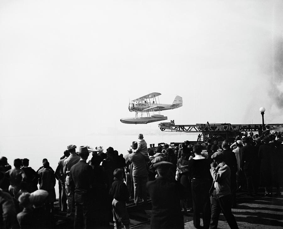Navy Fighter Airplane Launch Photograph by Library Of Congress/science Photo Library