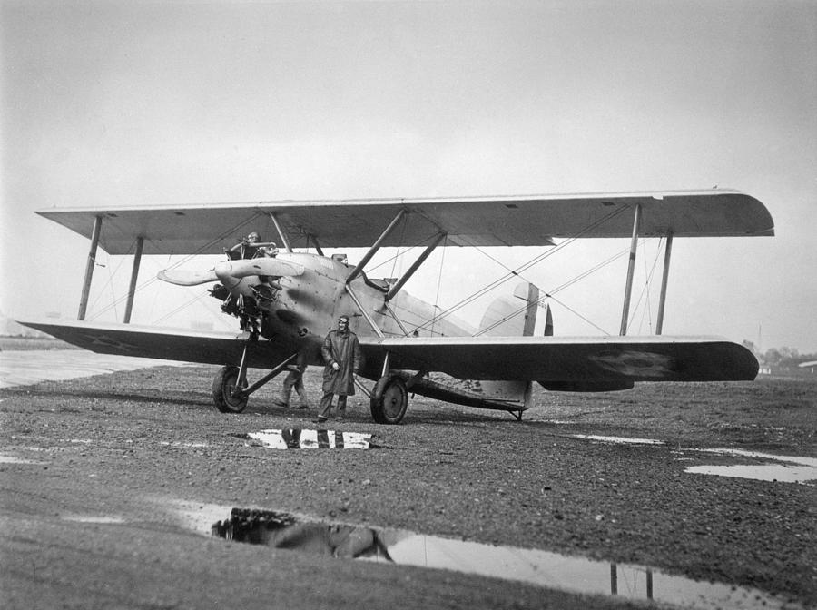 Airplane Photograph - Navy Landplane circa 1943 by Henri Bersoux