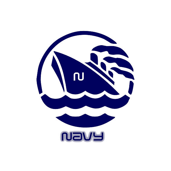 Logo Design Digital Art - Navy by Museum Quality Prints -  Trademark Art Designs
