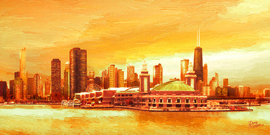 Navy Pier Chicago --Autumn Painting by Doug Kreuger