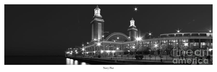 Chicago Photograph - Navy Pier in Black and White by Twenty Two North Photography
