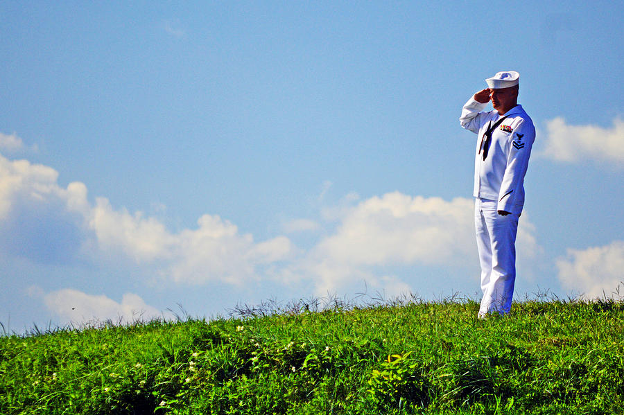 Navy Sailor Saluting by Bill Swartwout