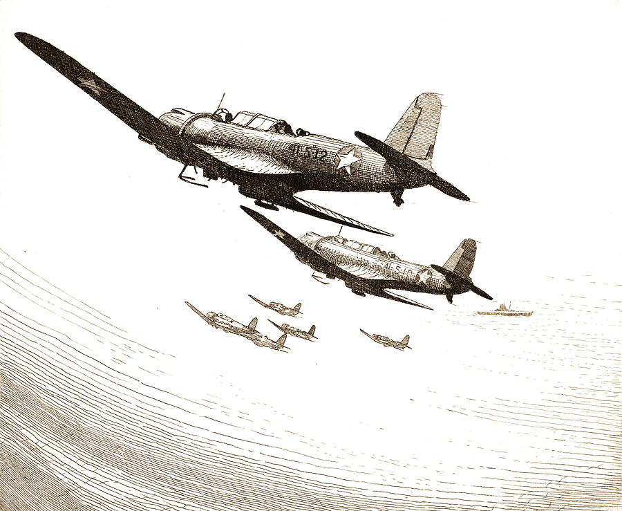 Navy Scout Bombers 1943 Photograph by Padre Art