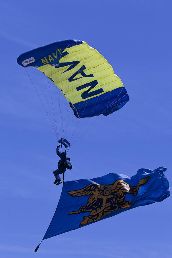 Navy Seals Leap Frogs Navy Seals Flag Photograph by Donna Corless