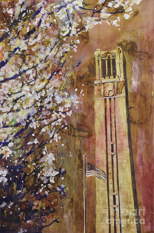 City Painting - NCSU Bell Tower by Ryan Fox