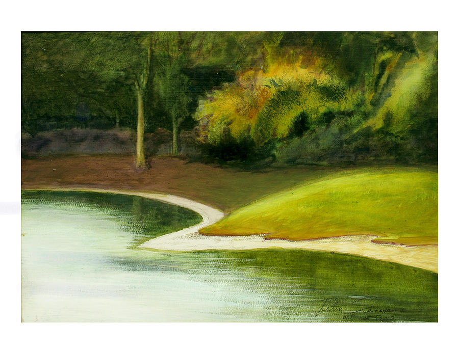 NE 1st ST  Pond Painting by Peter Senesac