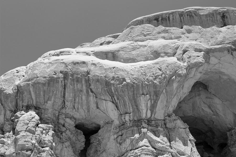 Near Double Arch Arches National Park BW Photograph by Mary Bedy