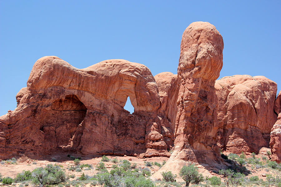 Near Double Arch Arches National Park 2 Photograph by Mary Bedy