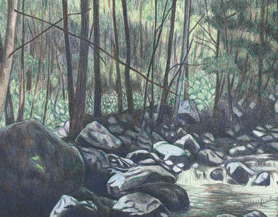 Near The Cascades Again Drawing by Kendall Kessler