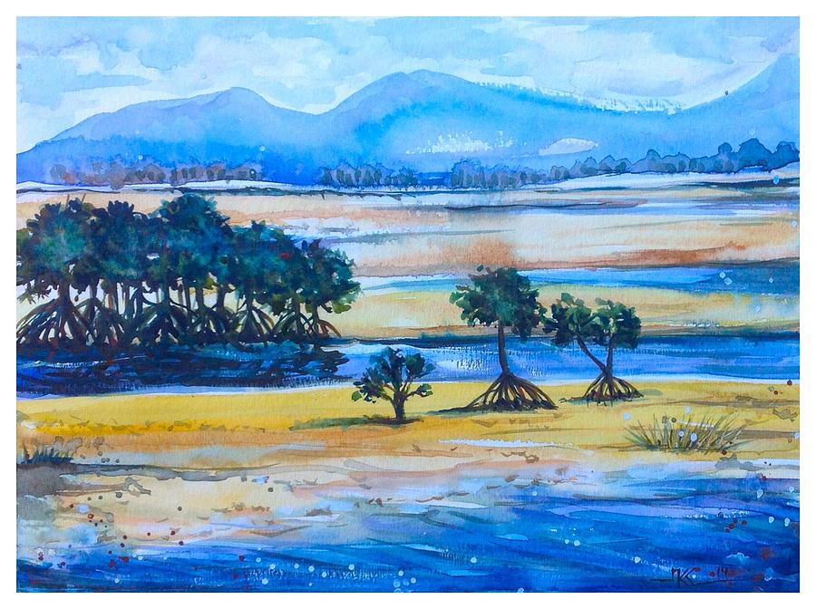 Near the mangroves Painting by Katerina Kovatcheva