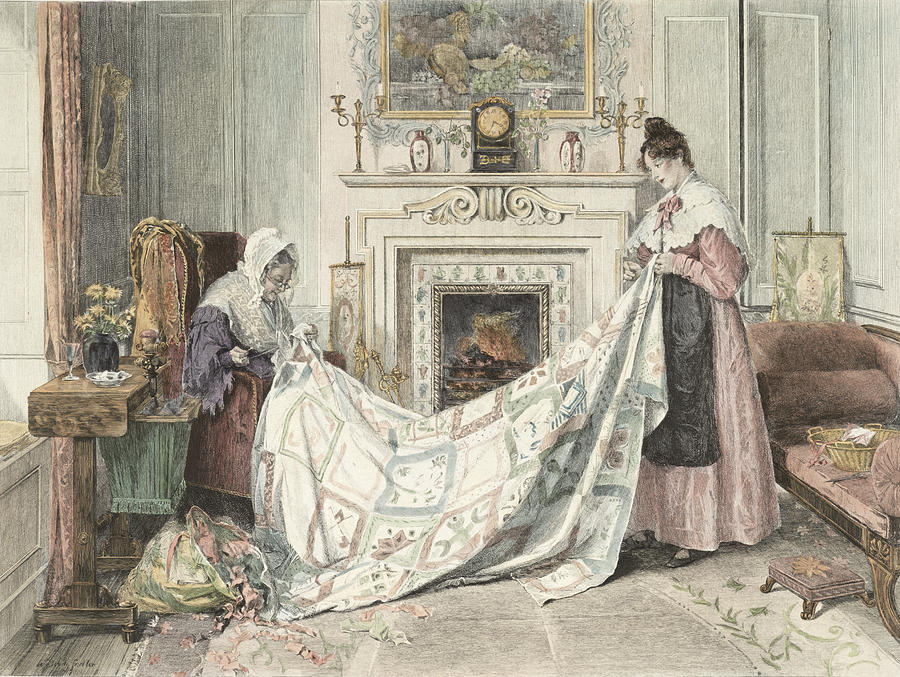 Bedspread Painting - Nearly Done, Published 1898 by Walter Dendy Sadler