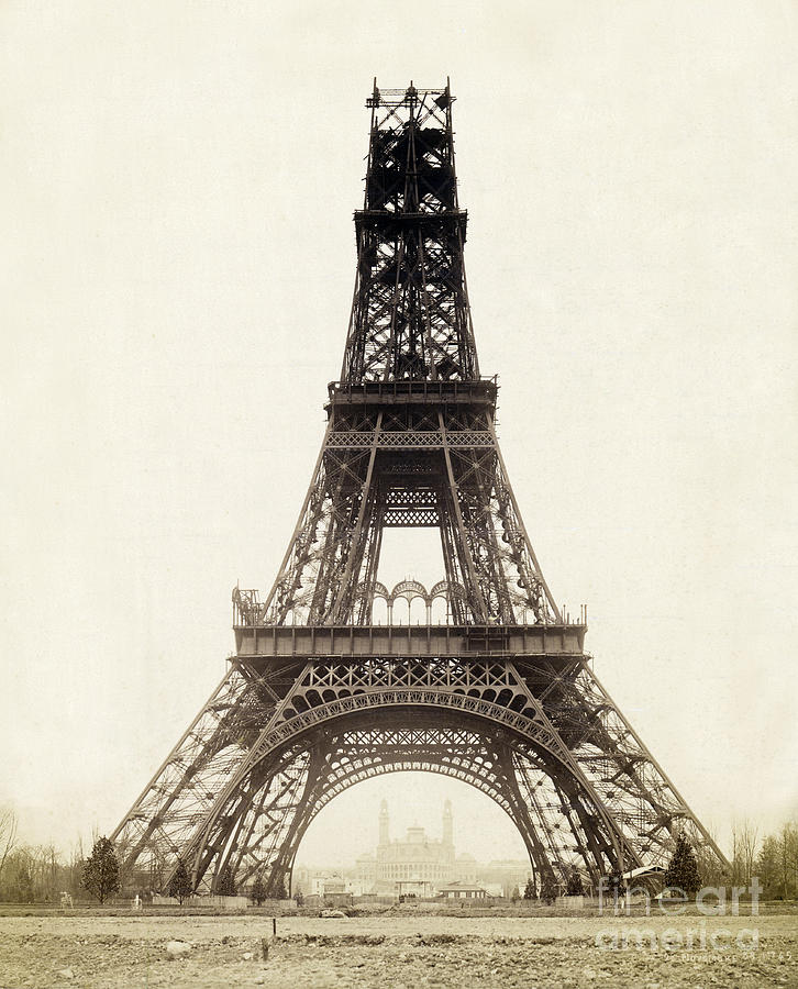 Nearly-finished Eiffel Tower, 1888 Photograph by Getty Research Inst.