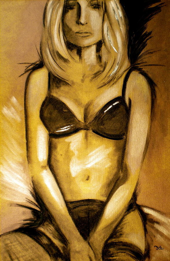 Portrait Painting - Nearly Naked Gold by Debi Starr