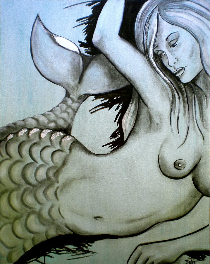 Mermaid Painting - Nearly Naked Sea Pearl by Debi Starr